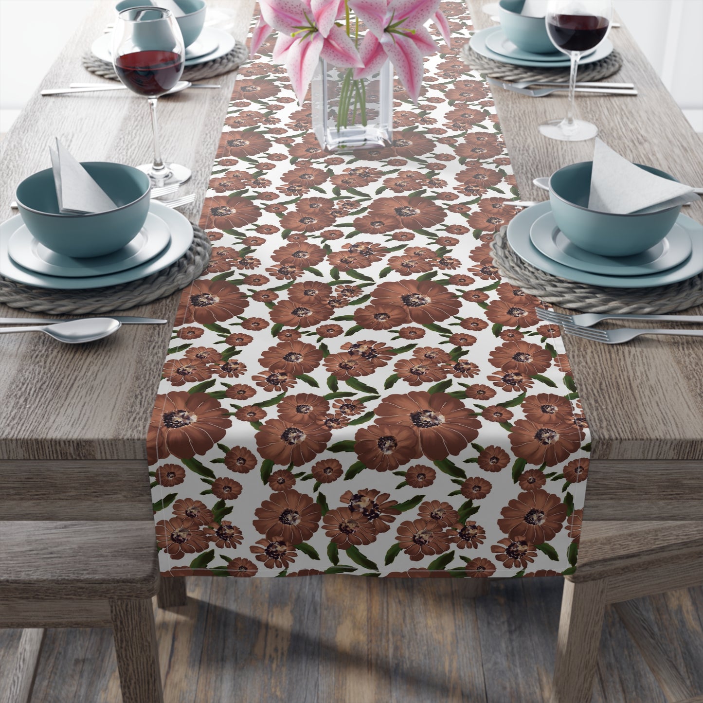 Golden Bloom Table Runner (Cotton, Poly)