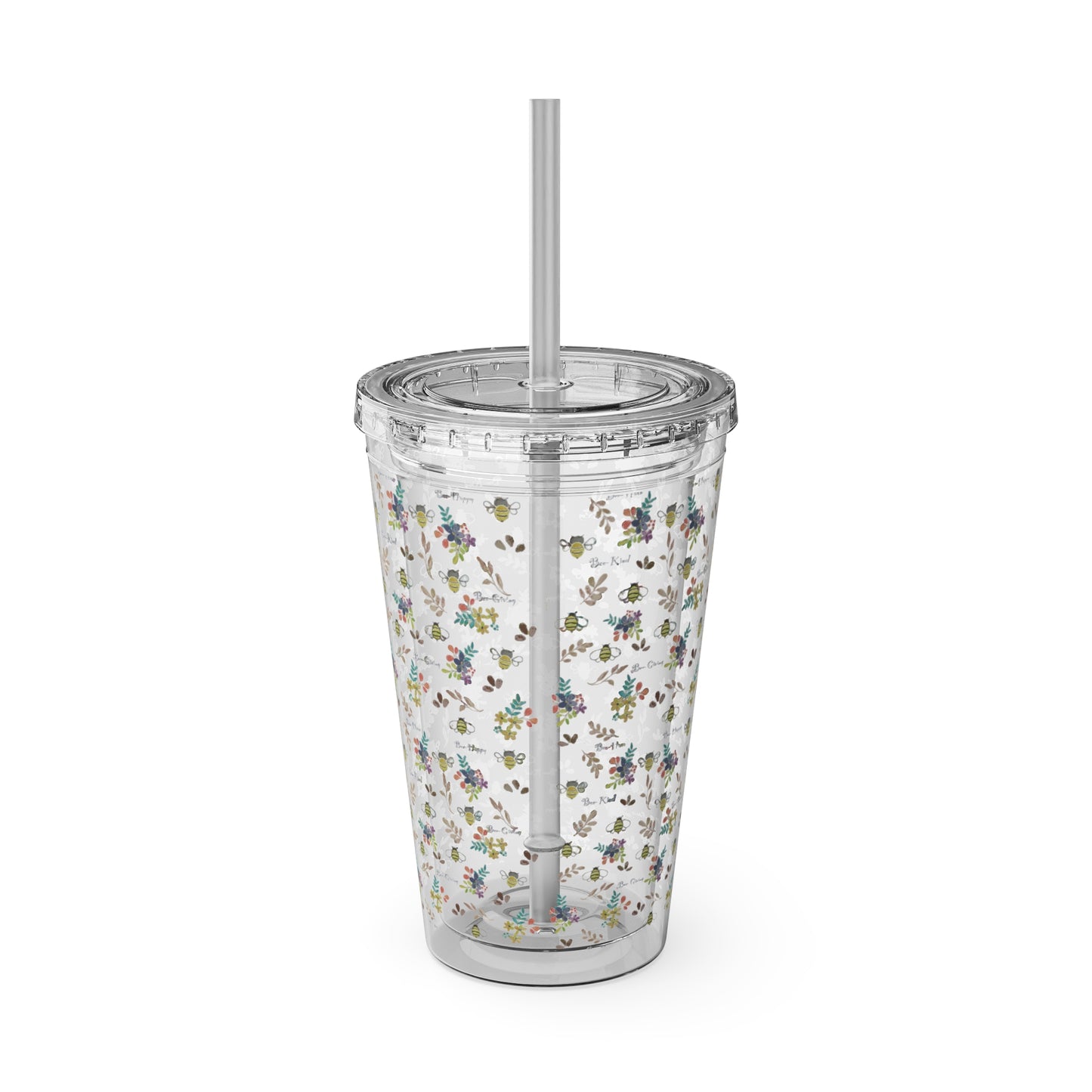 Bee-Have Tumbler with Straw, 16oz