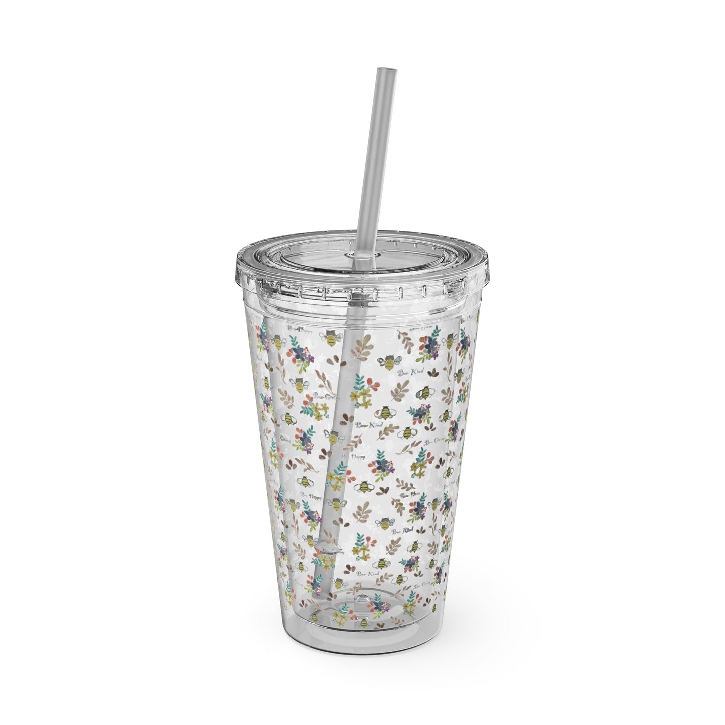 Bee-Have Tumbler with Straw, 16oz