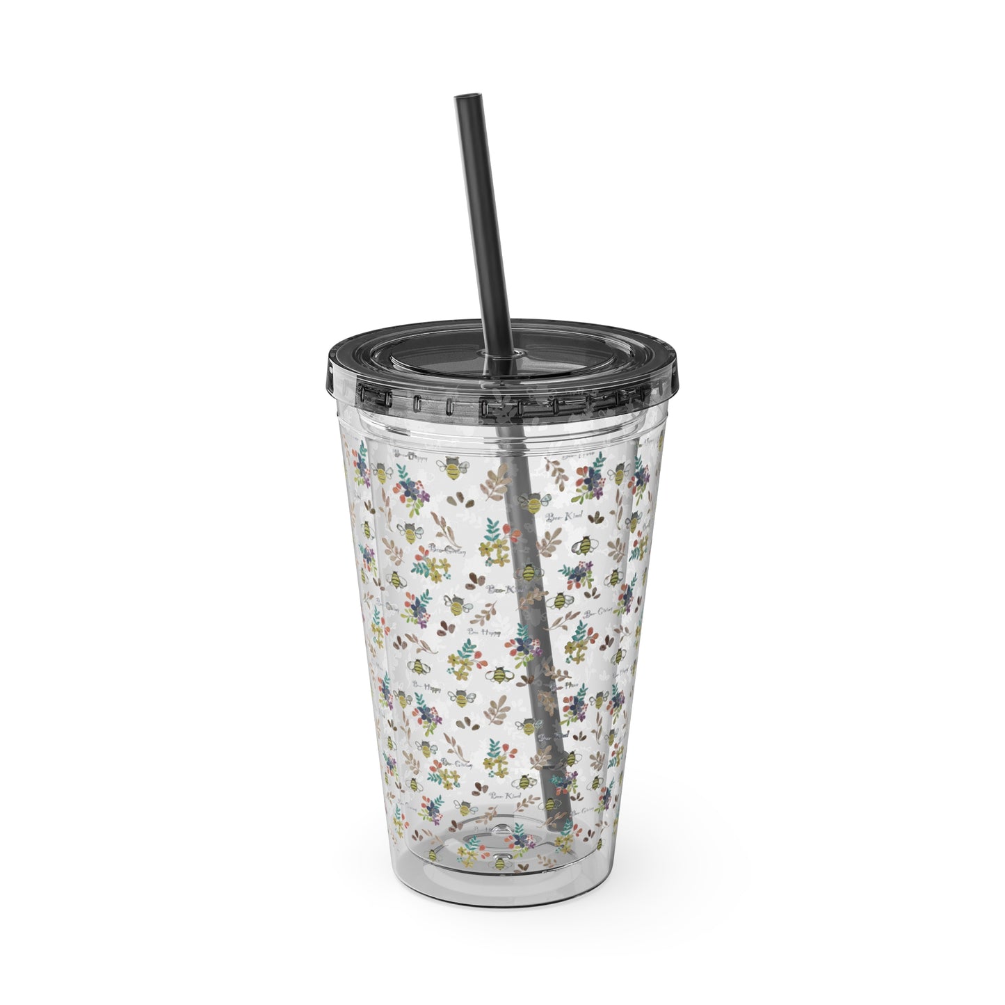 Bee-Have Tumbler with Straw, 16oz