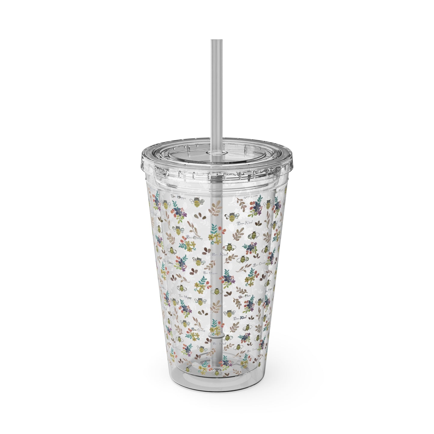 Bee-Have Tumbler with Straw, 16oz