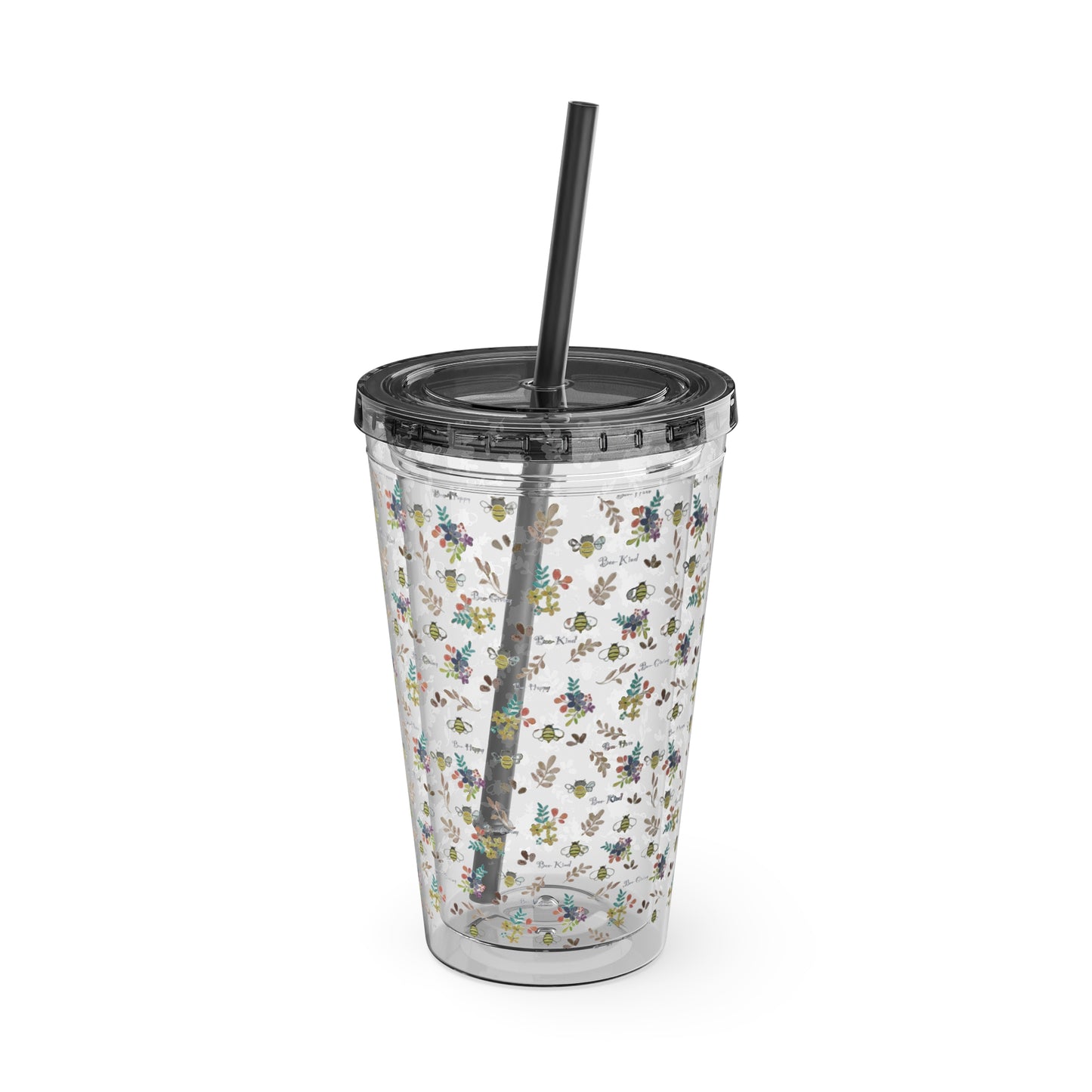 Bee-Have Tumbler with Straw, 16oz