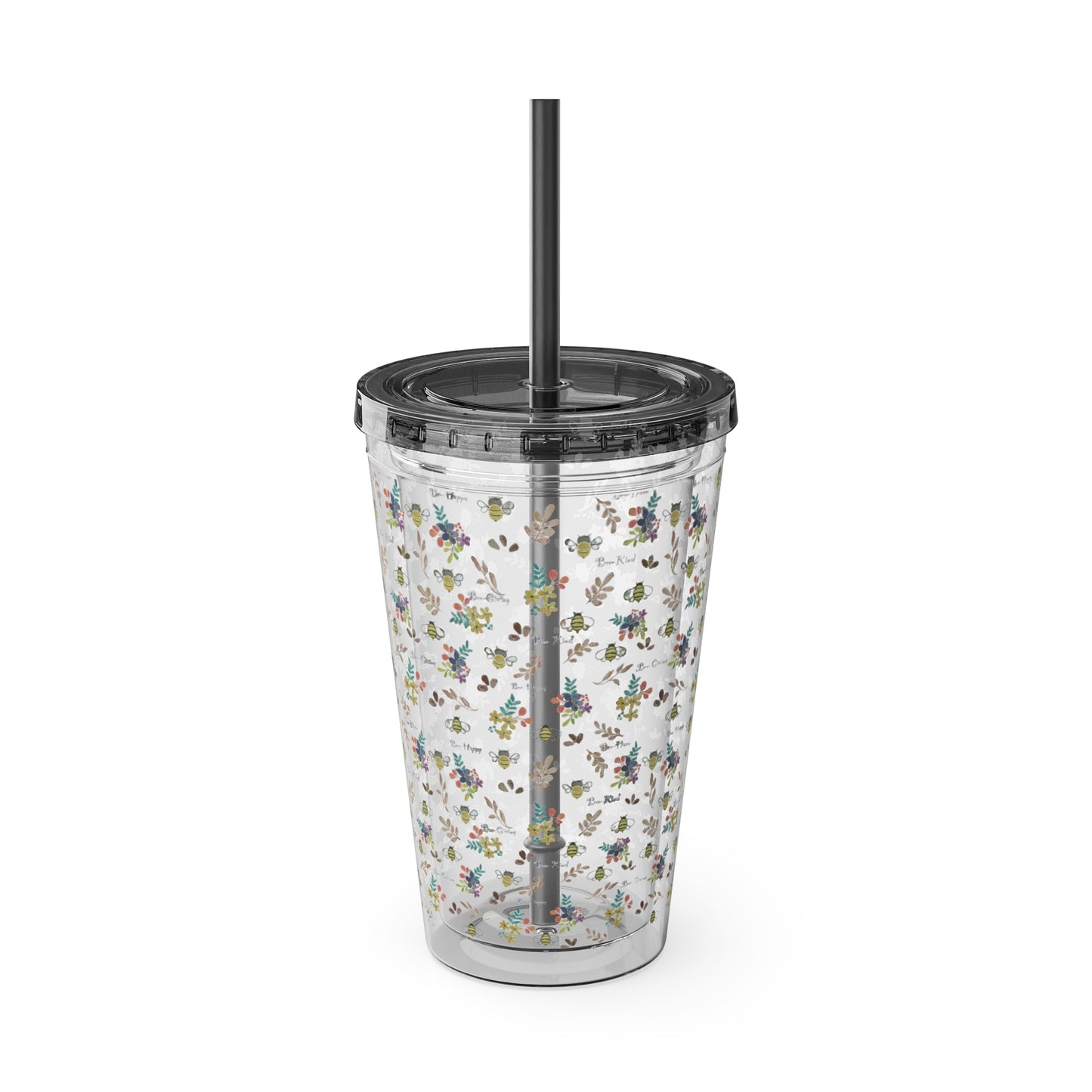 Bee-Have Tumbler with Straw, 16oz