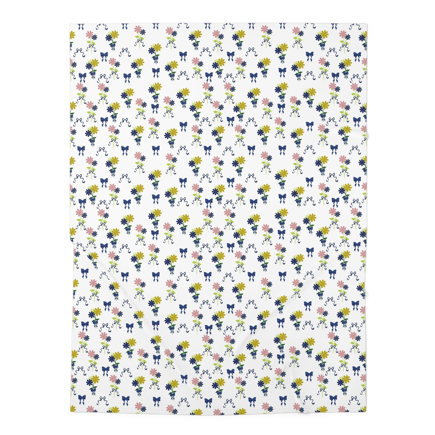 Baby Flowers & Bows Swaddle Blanket