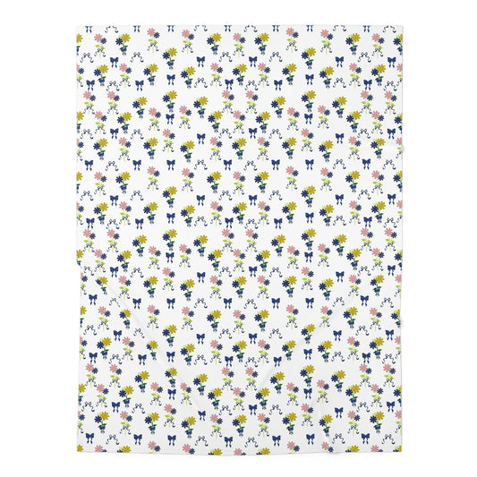 Baby Flowers & Bows Swaddle Blanket