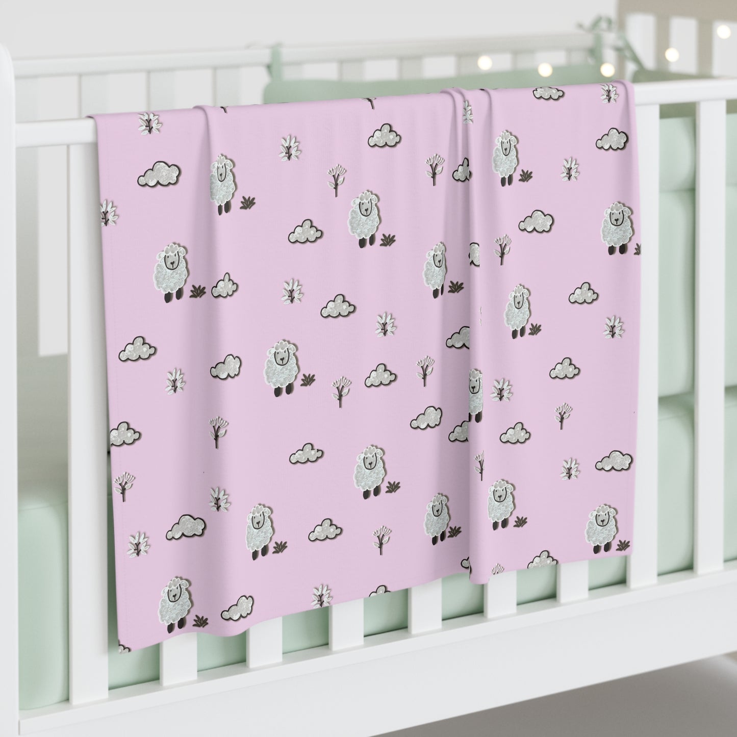 Baby Sheep & Clouds Swaddle Blanket