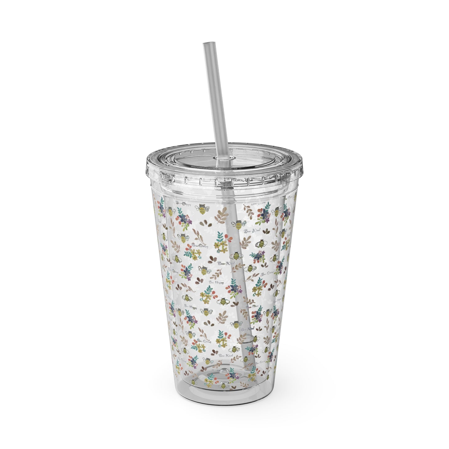 Bee-Have Tumbler with Straw, 16oz